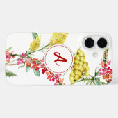 Flora-gelbe Wildblume Monogramm Case-Mate iPhone Hülle (Rückseite (Horizontal))