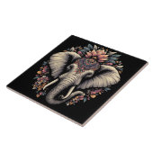 Flora-gemusterter Elefant Fliese (Seite)