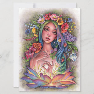 Flora Goddess Fairy Fantasy Blume Woman Art Card