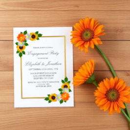 Flora-Gold-Frame-Engagement Einladung