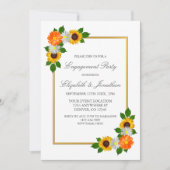 Flora-Gold-Frame-Engagement Einladung (Vorderseite)