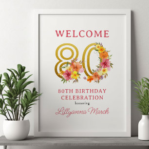 Flora Gold Nummer 80 der 80. Geburtstagspartei Wil Poster