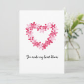 Flora Herzstück Valentine Einladung (Stehend Vorderseite)