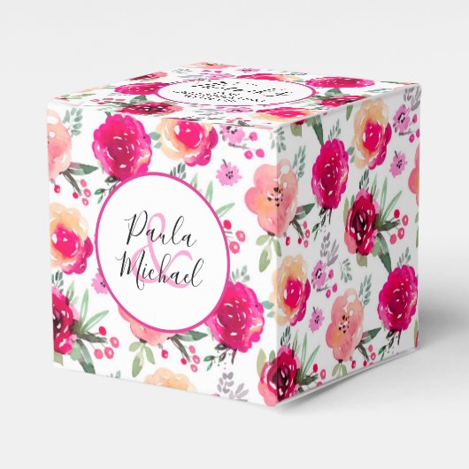 Flora Hochzeit Dankeschön Box Geschenkschachtel (Vorderseite)