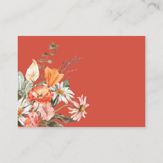 Flora-Hochzeitskarte für Wasserfarben Begleitkarte (Rückseite)