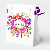 Flora-Hochzeitsmonogramm Geschenkschachtel (Rückseite)