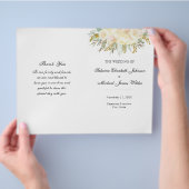 Flora-Hochzeitsprogramm Champagne Flyer (Hand)