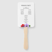 Flora-Hochzeitsprogramm für Wasserfarben Fächer (Rückseite)