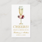 Flora-Hochzeitsticket für Wasserfarben Begleitkarte (Vorderseite)