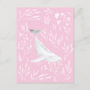 Flora-Humpback Whale Pink Postkarte
