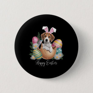 Flora Hunde Ostertag Niedlicher Beagle Hund Welpen Button