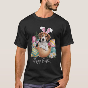 Flora Hunde Ostertag Niedlicher Beagle Hund Welpen T-Shirt