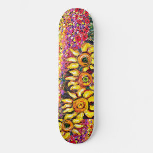 FLORA IN DER Toskana, rot-gelb-rosa Skateboard