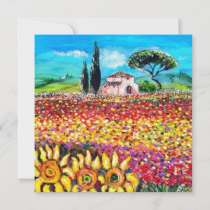 FLORA IN DER TUSKANA / Felder, Mohn und Sonnenblum Einladung