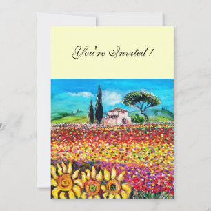 FLORA IN DER TUSKANA/ Felder, Mohn und Sonnenblume Einladung
