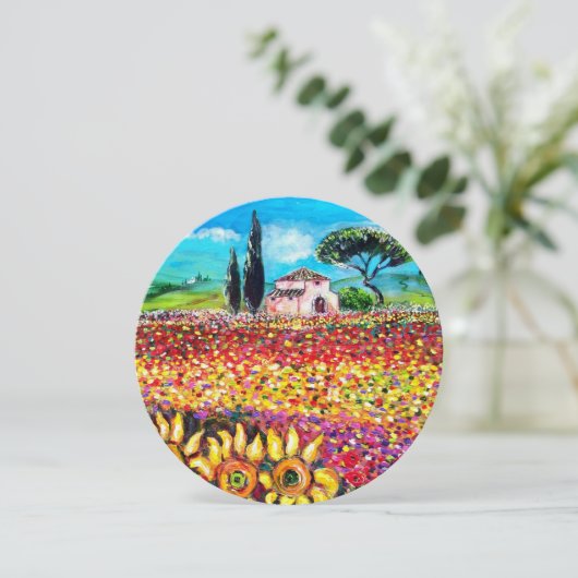 FLORA IN DER TUSKANIE/ Felder, Pfeffer und Sonnenb Einladung (Stehend Vorderseite)