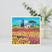 FLORA IN DER TUSKANIE/ Felder, Pfeffer und Sonnenb Einladung (Stehend Vorderseite)