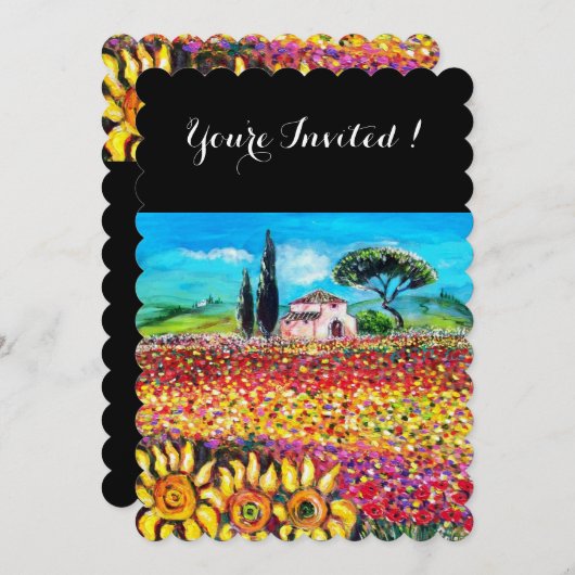 FLORA IN DER TUSKANIE/ Felder, Pfeffer und Sonnenb Einladung (Vorne/Hinten)