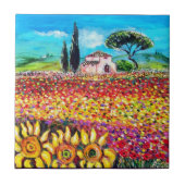 FLORA IN DER TUSKANIE/ Felder, Pfeffer und Sonnenb Fliese (Vorderseite)