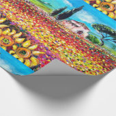 FLORA IN DER TUSKANIE/ Felder, Pfeffer und Sonnenb Geschenkpapier (Ecke)