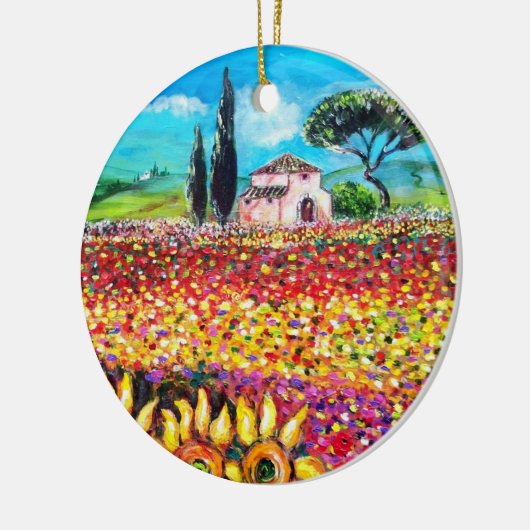 FLORA IN DER TUSKANIE/ Felder, Pfeffer und Sonnenb Keramikornament (Links)