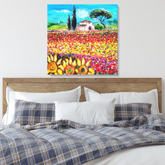 FLORA IN DER TUSKANIE/ Felder, Pfeffer und Sonnenb Leinwanddruck (Insitu (Schlafzimmer))
