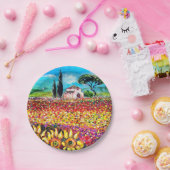 FLORA IN DER TUSKANIE/ Felder, Pfeffer und Sonnenb Pappteller (Party)