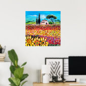 FLORA IN DER TUSKANIE/ Felder, Pfeffer und Sonnenb Poster (Heimbüro)