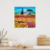 FLORA IN DER TUSKANIE/ Felder, Pfeffer und Sonnenb Poster (Küche)