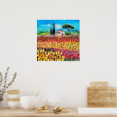 FLORA IN DER TUSKANIE/ Felder, Pfeffer und Sonnenb Poster (Küche)