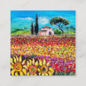 FLORA IN DER TUSKANIE/ Felder, Pfeffer und Sonnenb Quadratische Visitenkarte (Rückseite)