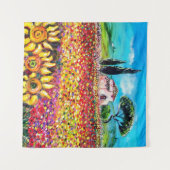 FLORA IN DER TUSKANIE/ Felder, Pfeffer und Sonnenb Wandteppich (Vorderseite (Horizontal))