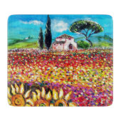 FLORA IN DER TUSKANIE/ Felder, Pflaumen und Sonnen Schneidebrett (Vorderseite)