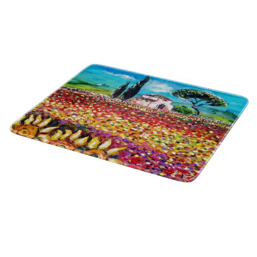 FLORA IN DER TUSKANIE/ Felder, Pflaumen und Sonnen Schneidebrett (Ecke)