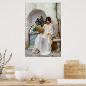 Flora in weißem Gewand von John William Waterhouse Poster (Küche)