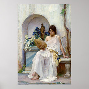 Flora in weißem Gewand von John William Waterhouse Poster