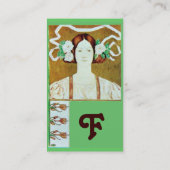 FLORA/LADY MIT WEISSEN ROSEN MONOGRAM VISITENKARTE (Rückseite)