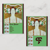 FLORA/LADY MIT WEISSEN ROSEN MONOGRAM VISITENKARTE (Vorne/Hinten)