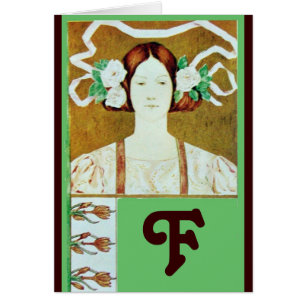 FLORA/ LADY MIT WEISSEN ROSEN MONOGRAMM