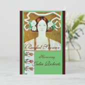 FLORA / LADY WITH WHITE ROSES BRAUTPARTY PARTY EINLADUNG (Stehend Vorderseite)