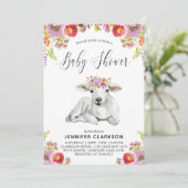 Flora Lamb Babydusche Einladung (Stehend Vorderseite)