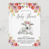 Flora Lamb Babydusche Einladung (Vorne/Hinten)