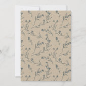 Flora Laurel Wreath Monogram Couples Showeinladung Dankeskarte (Rückseite)