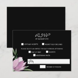 Flora Lila Magnolia RSVP Karte