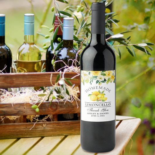 Flora Limoncello Flaschen Labels Weinetikett