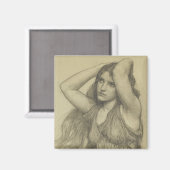 Flora mit langer Haare Magnet (Vorderseite/Rückseite)