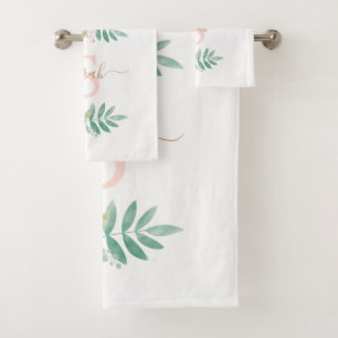 Flora-Monogramm Badhandtuch Set