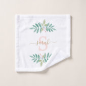 Flora-Monogramm Badhandtuch Set (Waschlappen)