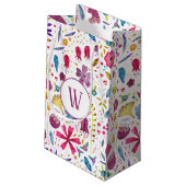 Flora-Monogramm Kleine Geschenktüte (Rückseite Schrägansicht)