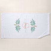 Flora-Monogramm Strandtuch (Vorderseite)